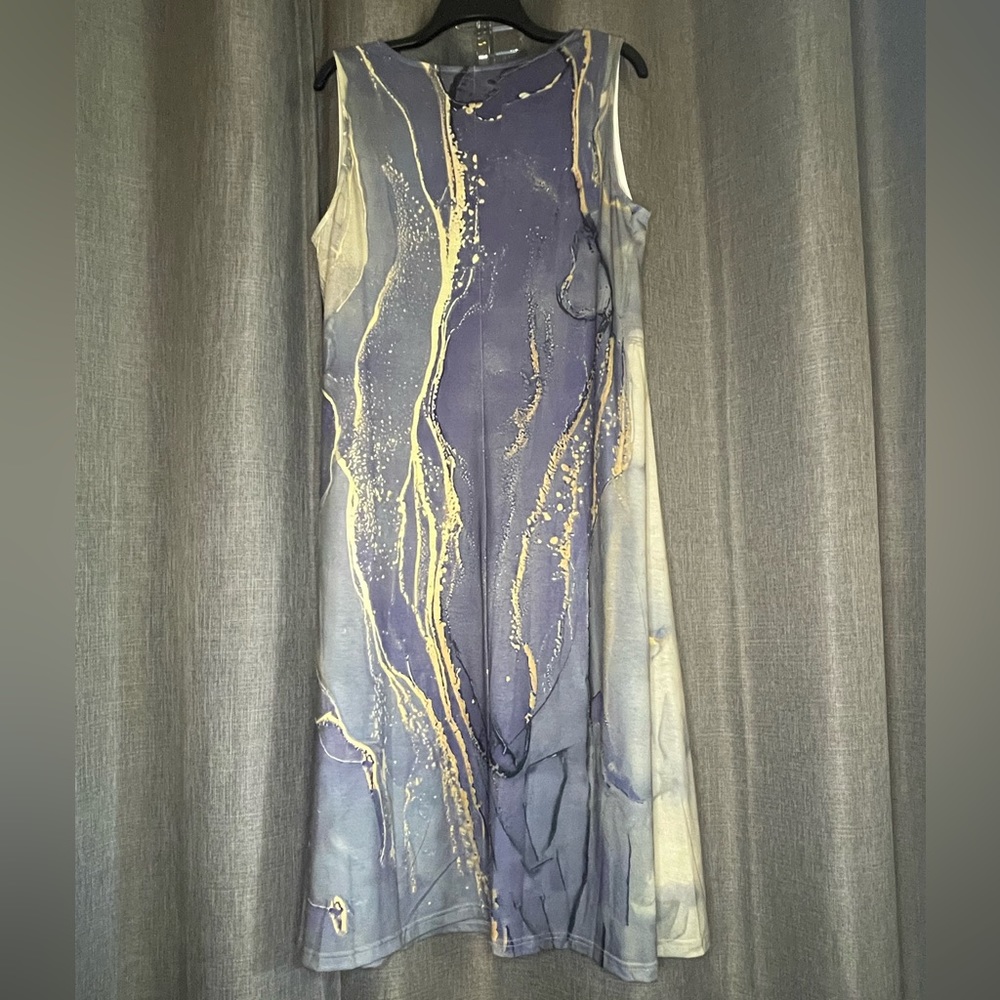 ❗️PRICE DROP❗️Slate blue dress with quartz like veins. Size XL - Picture 4 of 5